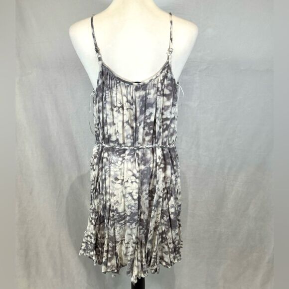 Fate gray and white cloud tie dye rope tie mini swing dress size small - Picture 5 of 7